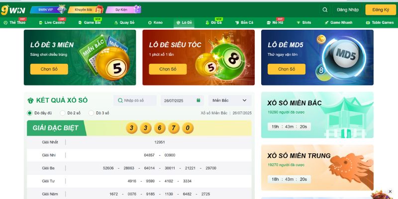 Khám phá thông tin về sảnh xổ số tại 9WIN